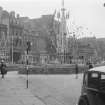 View of West end of Princes Street, Edinburgh decorated for the Coronation of Queen Elizabeth II.