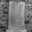 View of gravestone of Reverend Nathaniel Morren's family.