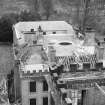 View of roof of West block of Gordon Castle during demolition work
