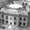 View from central block roof of East block of Gordon Castle during demolition work