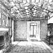 Photographic copy of drawing showing interior view of drawing room.