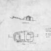St Kilda Village, 'Blackhouse' W, kiln-barn. Survey drawing, plan and section. 

