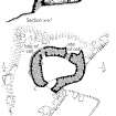 Publication Illustration, St Kilda, plan and section of cleit 32. 400dpi copy of GV005703.