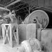 Detailed view of two ball mills, used to grind limestone down to fine powder