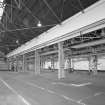 Motherwell, Craigneuk Street, Anderson Boyes
Machine Shop and (far right bay) Gear-cutting Shop (Dept. 33, built 1924): Interior view from west-north-west.  The machine tools have been moved to other parts of the factory, and the building is now disused.