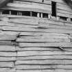 West gable, horizontal wooden boarding, detail