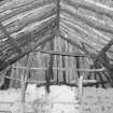 Beaton's Cottage, interior.  View of roof at East end of cottage.