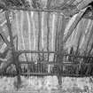 Beaton's Cottage, interior.  View of underside of roof at South East end of cottage.