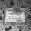 Commemorative plaque ("In loving memory of Houston Michael Shaw Stewart"), detail