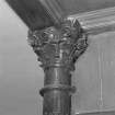 Interior.
Laird's loft, detail of carved wooden capital.