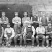 Kilchattan Brick and Tile Works.
Group photograph showing the work force at Kilchattan with accompanying sketch key identifying all the men.