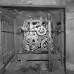 Tower. Second level. Detail of clock mechanism.