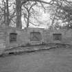 Garden feature, view of group of sculptured stones