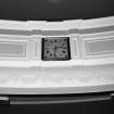 Gallery, front, clock, detail
