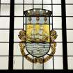 Council Chambers, detail of stained glass showing Greenock's Coat of Arms