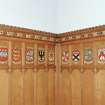 Interior. Rainy Hall detail of Heraldic Shields