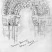 Photographic copy of drawing showing elevation of Norman doorway.