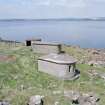Edinburgh, Cramond Island, Cramond Battery, coast battery. View of later type of searchlight emplacements from South.
