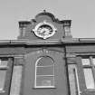 Edinburgh, Granton Gasworks, Station Building
Detail of Clock Tower on Station Building from W. This has since suffered storm damage (January 1999)