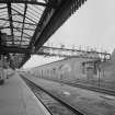 Perth, Leonard Street, General Station
Platform 7:  view from north down west side of station, showing remains of wall which previously formed the east side of the car shed