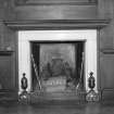 Interior, principal floor, dining-room, view of fireplace.