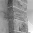 Interior.
Detail of capital of tower arch, W face, N side, from SW.