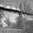 Blantyre, Station Road, David Livingstone Memorial Footbridge
Detailed view from SW of W pier and cantilever of bridge
