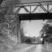 Blantyre, Station Road, David Livingstone Memorial Footbridge
Detailed view from S of W abutment of bridge