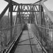 Blantyre, Station Road, David Livingstone Memorial Footbridge
Detailed view from W at deck level, showing fabricated steelwork forming the west cantilever truss of the bridge
