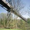 Blantyre, Station Road, David Livingstone Memorial Footbridge
Oblique view from SW of W pier and cantilever of bridge, and under side of deck