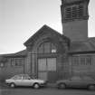 Hawick, Commercial Road, Fire Station
Detailed view from north west of main entrance to station, with tower visible to right