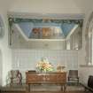 Interior.
Altar table with Hopetoun loft above, view from West.