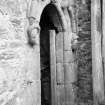 Detail of arched entrance doorway, Barholm Castle.