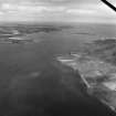 Oblique aerial view of Eynhallow Sound, Orkney, looking NE.