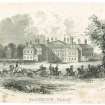 Engraving showing view of Dalkeith Palace