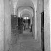 Interior view of corridor in east male block on ground floor, Jedburgh Castle Jail.