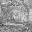 View of gravestone commemorating David Donaldson, 1728, and his family, Balmaclellan churchyard.