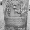 View of headstone to John and George Hope,1765, Balmaclellan churchyard.