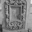 Detail of headstone dated 1691, Girvan burial-ground.