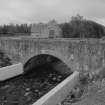 General view of Old Inver Bridge, Inver from NE with Mill of Inver in background.