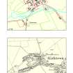 Clatt, these map extracts depict the village in c.1770 (upper) and 1870 (lower), the former derived from an estate map, the latter from the 1st edition of the OS 6-inch map.