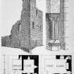 Badenheath Tower, plans, view and detail.