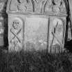 View of gravestone in the churchyard of Clackmannan Parish Church.