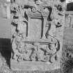View of headstone to Adam 1778 in the churchyard of Kirkoswald Old Parish Church.