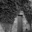 Detail of entrance door to Ramsay Mausoleum, Carrington Old Parish Church.