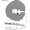 Plan and section of chambered cairn (ORK 27)
