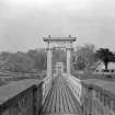 View of suspension bridge, Cults, Aberdeen, showing approach from S and suspension columns.