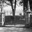 View of entrance gate to New Parish Church, Muthill.