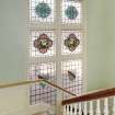 Stained glass on first floor landing