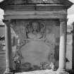 View of gravestone to David McDougall 1832 in the churchyard of Eckford Parish Church.